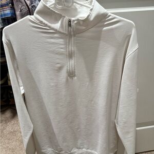 Peter Millar Mens White Half-Zip Pullover